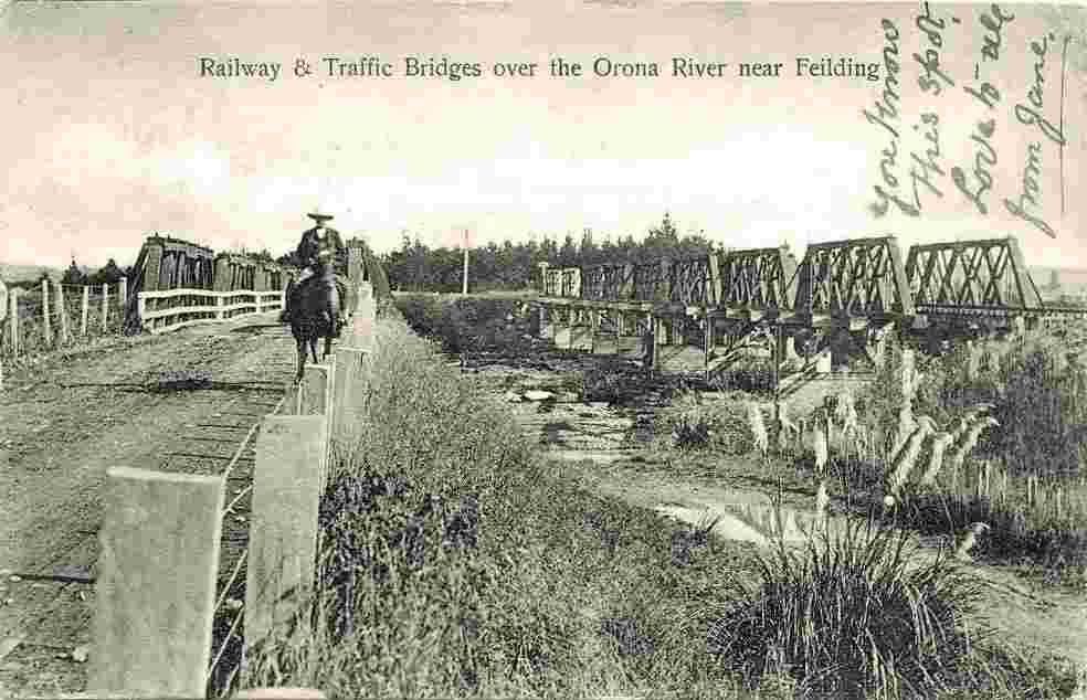 Feilding. Railway and Traffic bridges