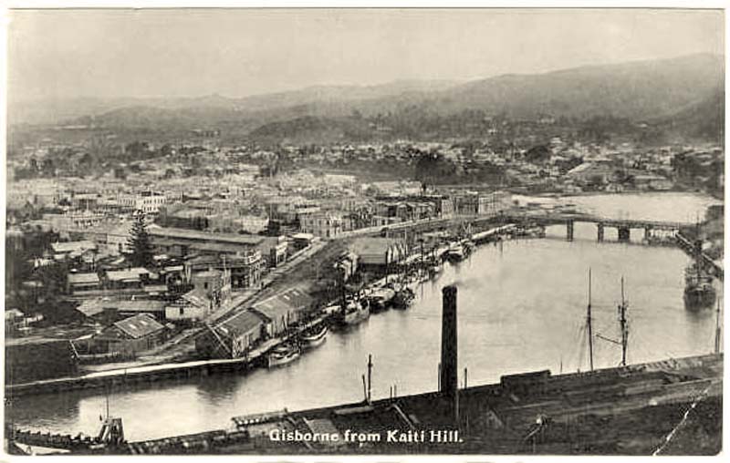 View of Gisborne from Koiti Hill, circa 1900-10's