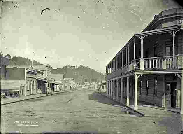 Greymouth. Panorama of Street, circa 1870's