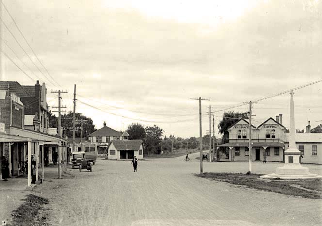 Havelock North. Looking down a street, circa 1930's