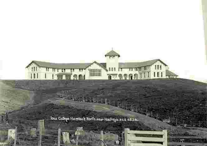 Havelock North. Main building of Iona College, 1915