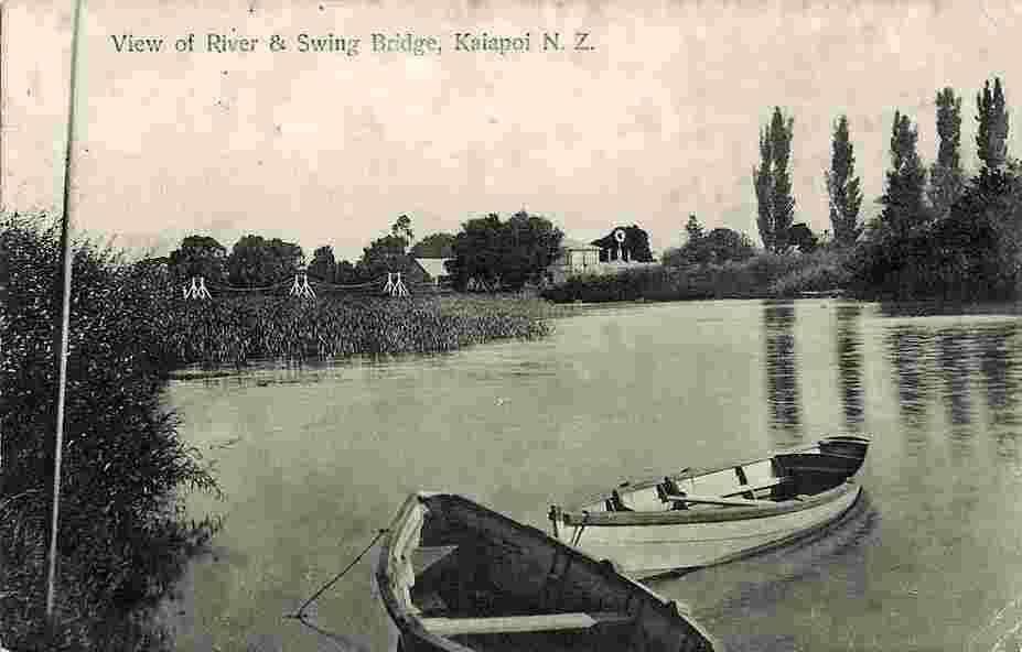 Kaitaia. River and Swing bridge, 1907