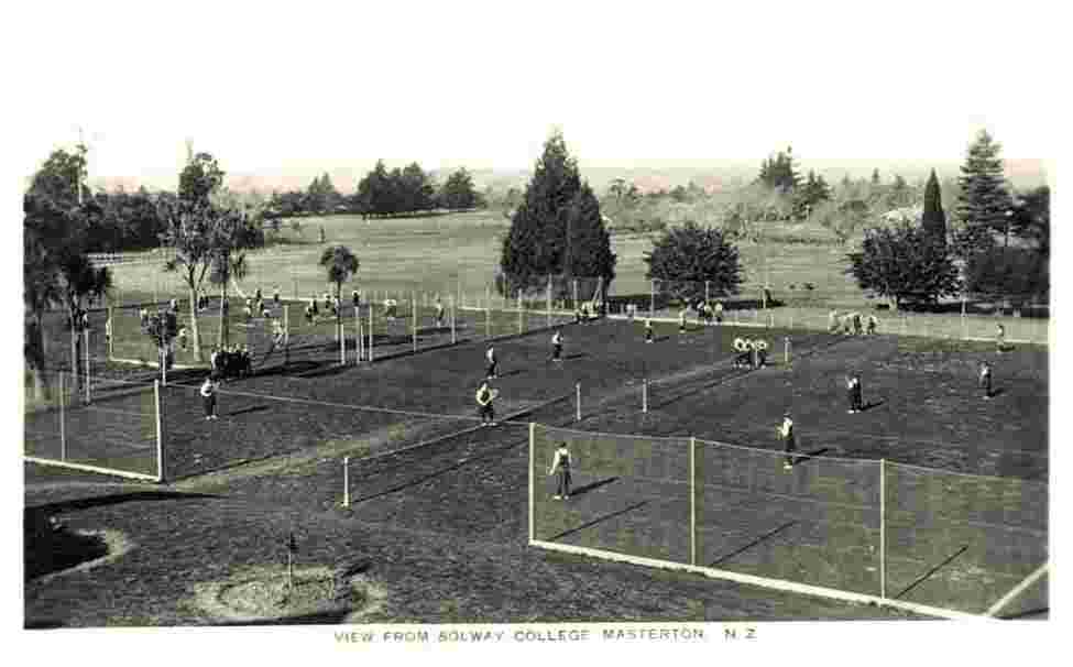 Masterton. Solway College, Tennis Courts, circa 1940's