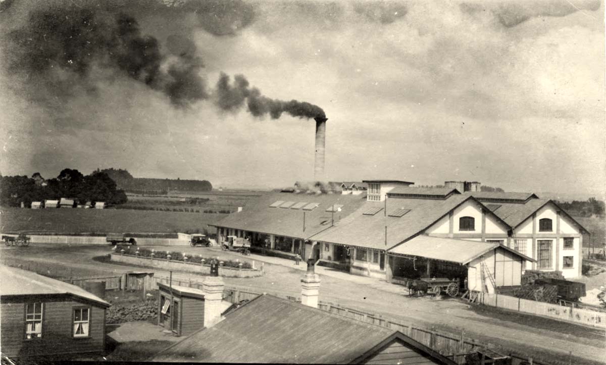 Matamata. Glaxo Factory Matamata (view from railway windmill), 1920s