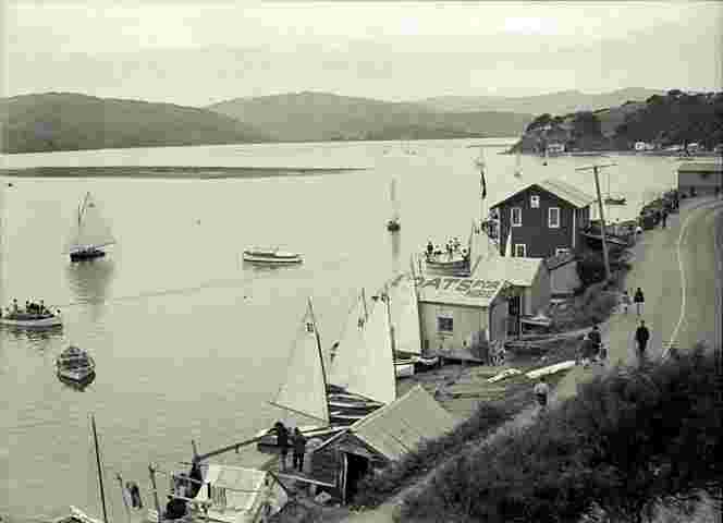 Porirua. Paremata Road alongside Harbour, 1930