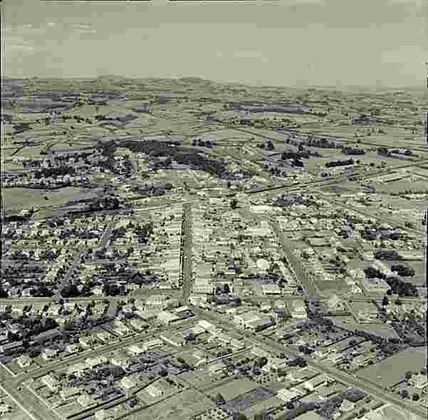 Pukekohe. Panorama of the City, 23 Feb 1955