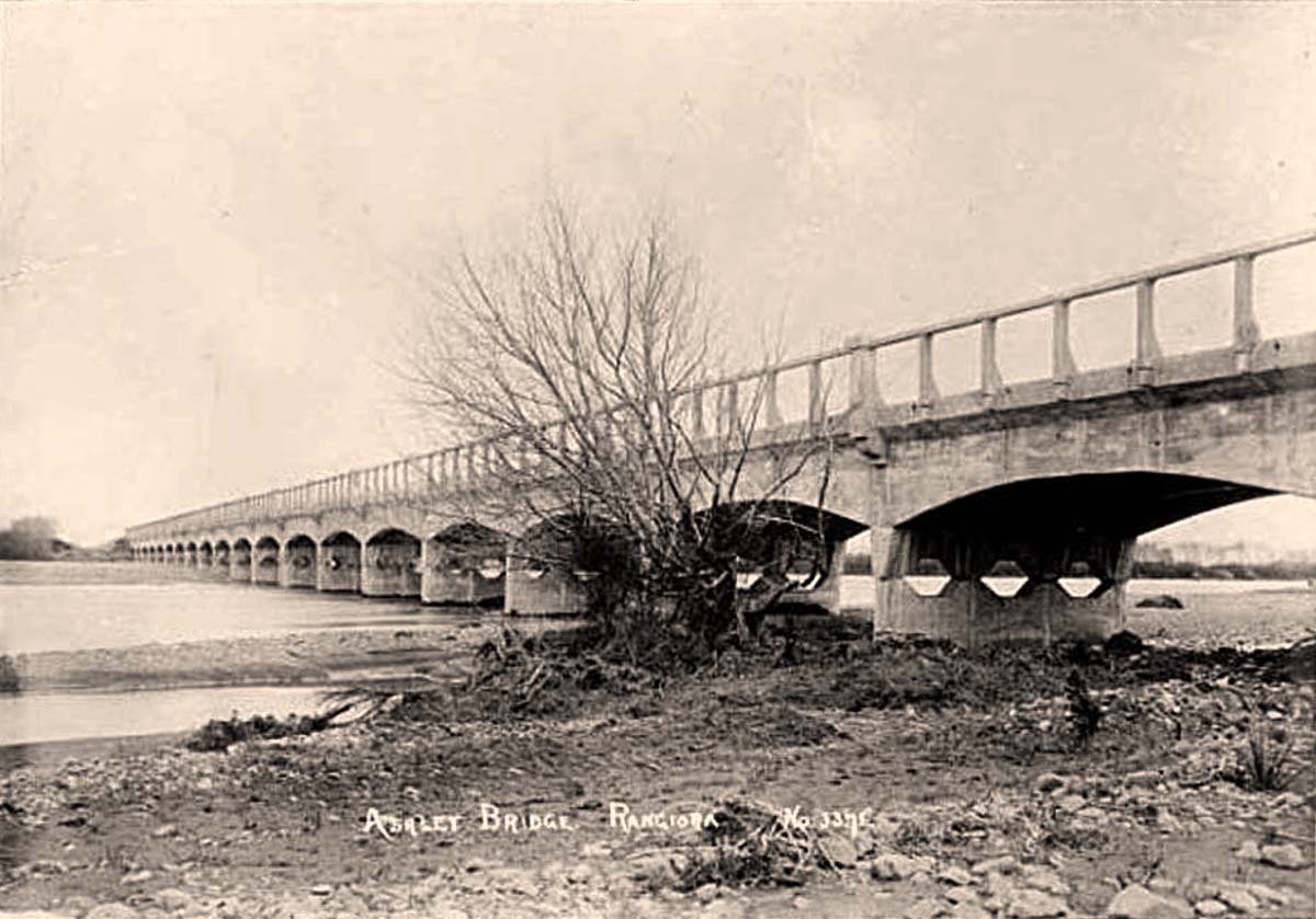 Rangiora. Bridge over the Ashley River, between 1910 and 1925