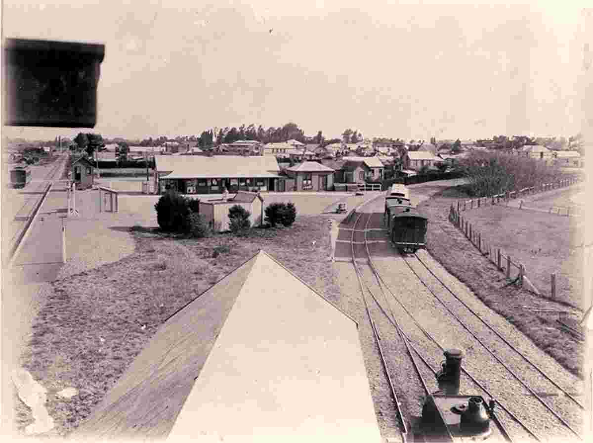 Rangiora. Rail junction of the main north line and the Oxford line, circa 1900