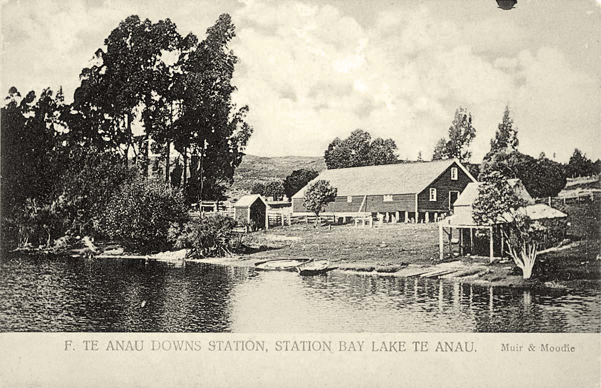 Te Anau Downs Station, Station Bay, Lake Te Anau, circa 1900