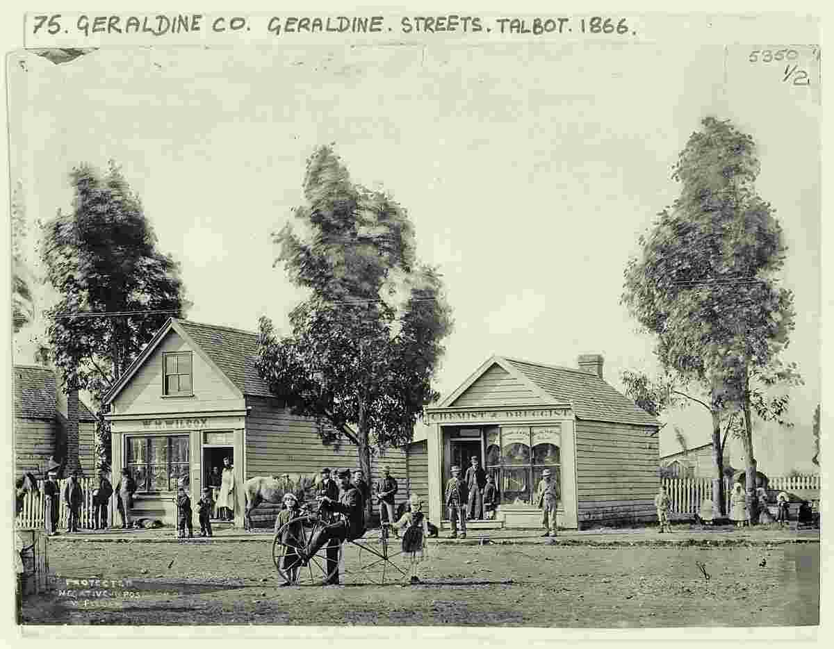 Temuka. Town street, circa 1870