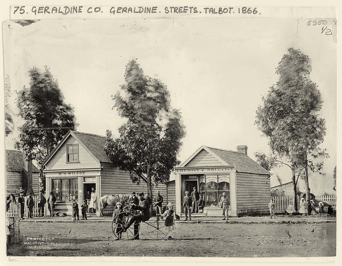 Temuka. Town street, circa 1870