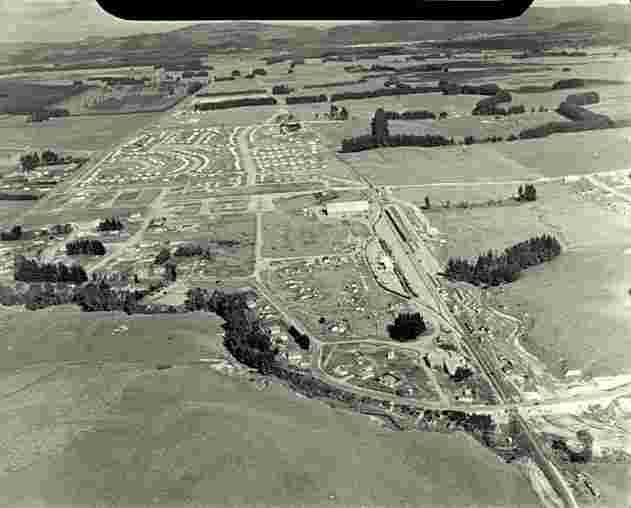 Aerial view of Tokoroa, 29 Mar 1952