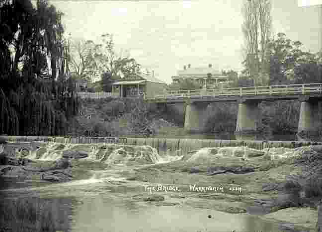The bridge and falls at Warkworth, circa 1910's