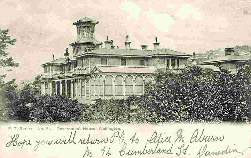 Wellington. Government House, 1905