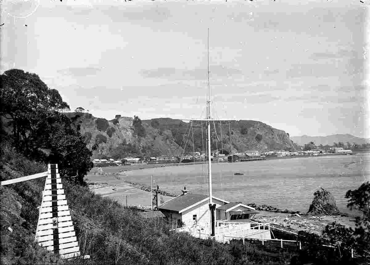 Whakatane Harbour and the signal station, 1920s