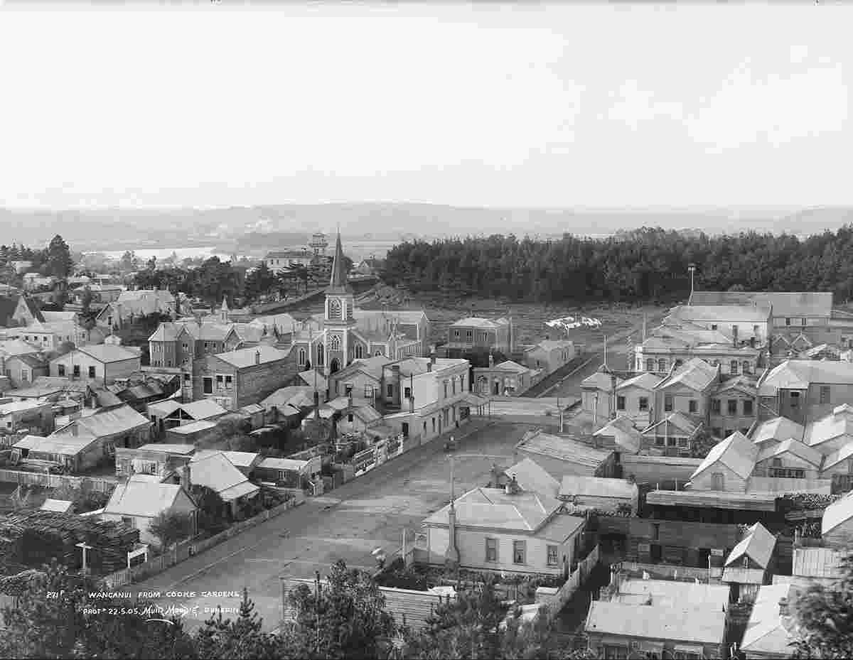 View of Whanganui from Cooks Gardens, 1905