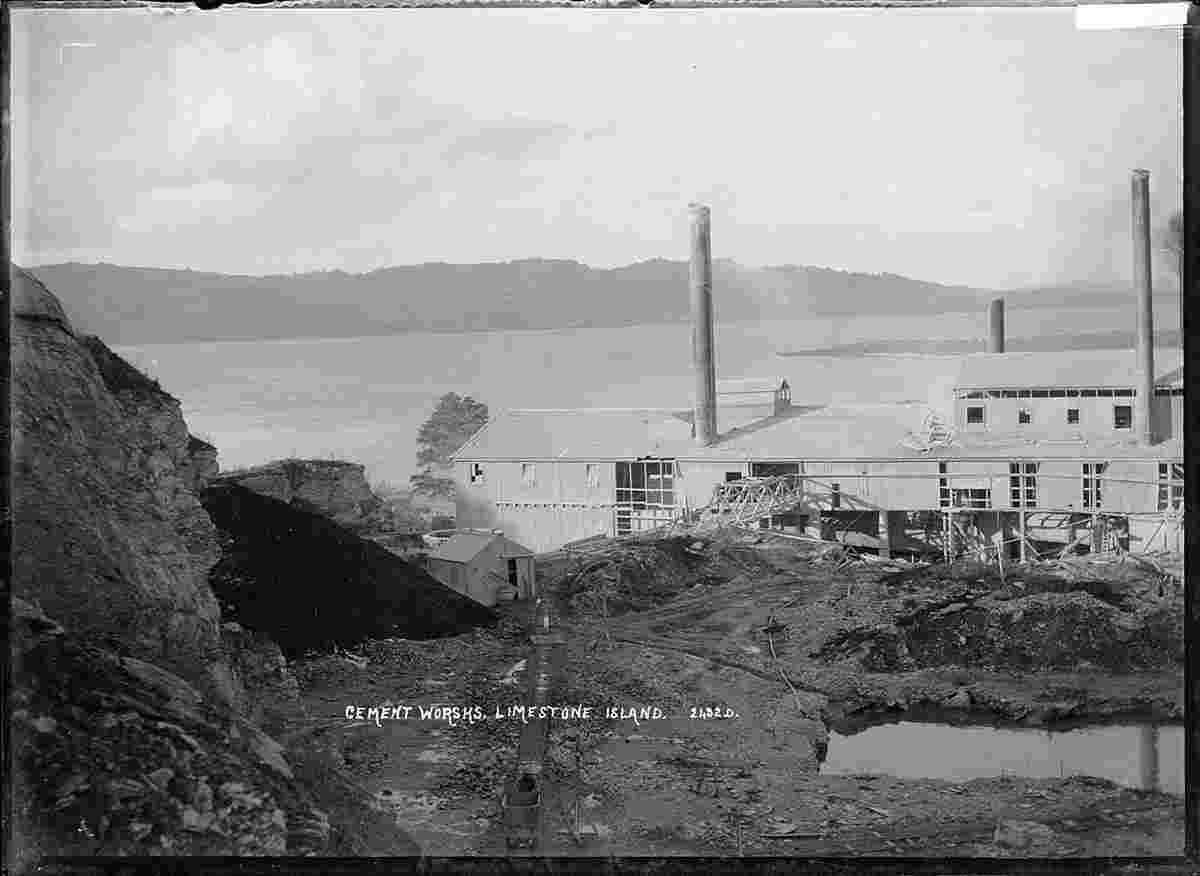 Whangarei. Cement works on Limestone Island