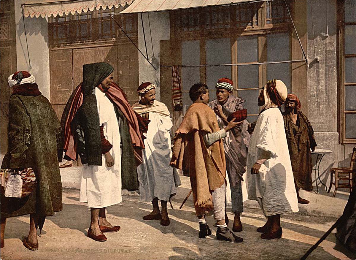 Algiers. Arabs disputing, circa 1900