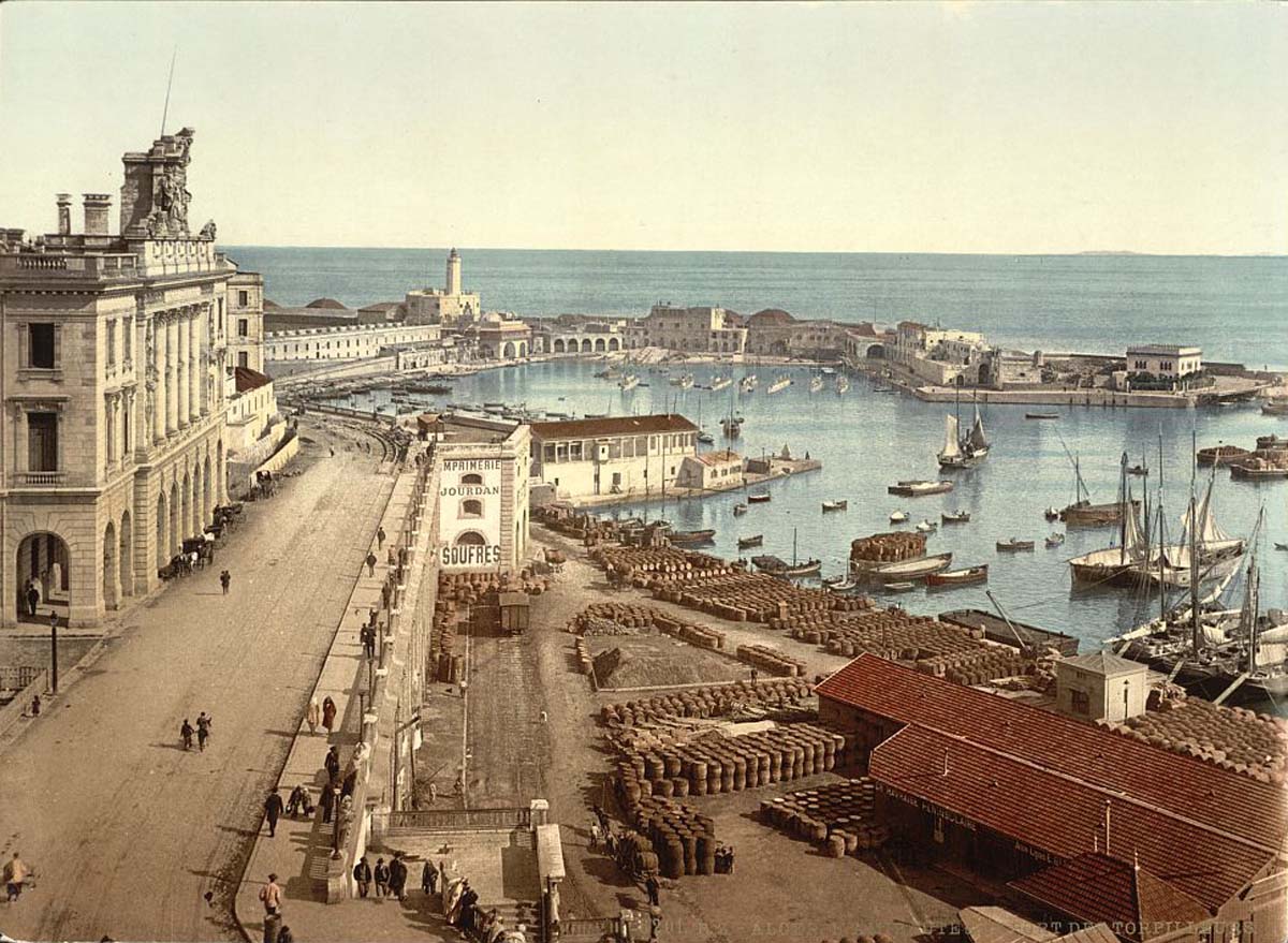 Algiers. The harbor and admiralty, circa 1900