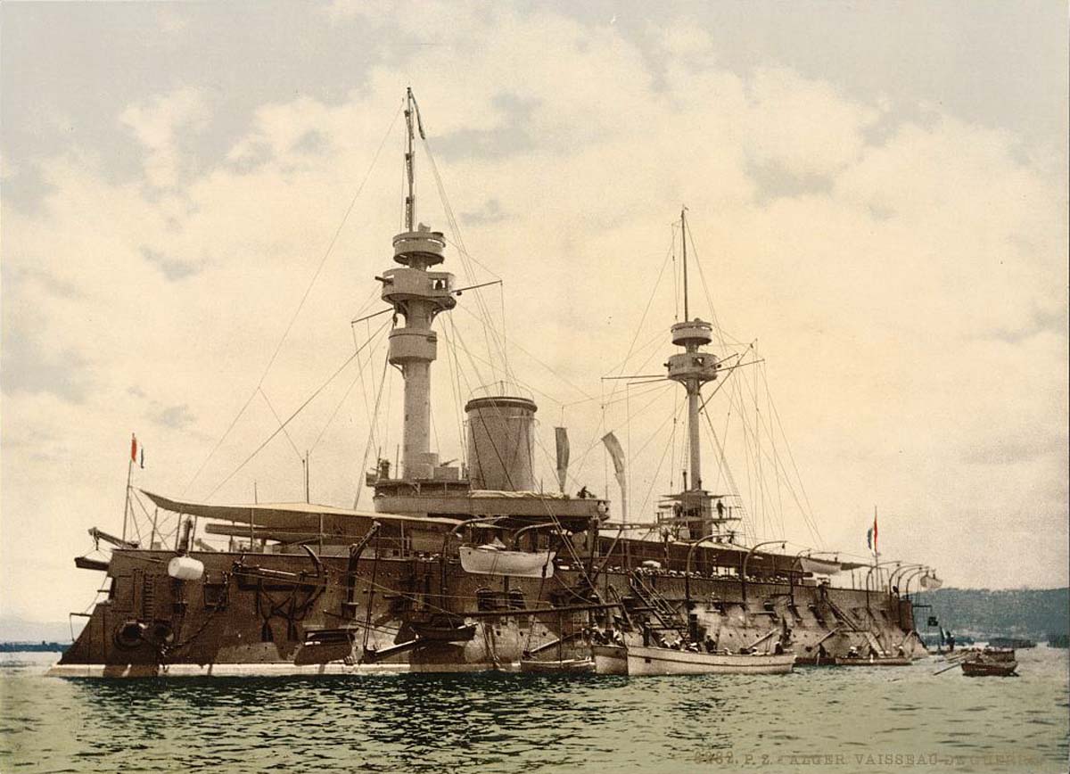 Algiers. Warship, circa 1900