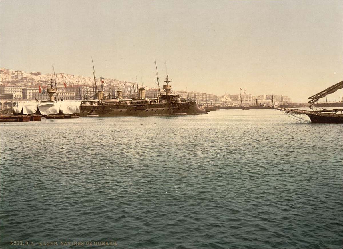 Algiers. Warships, circa 1900