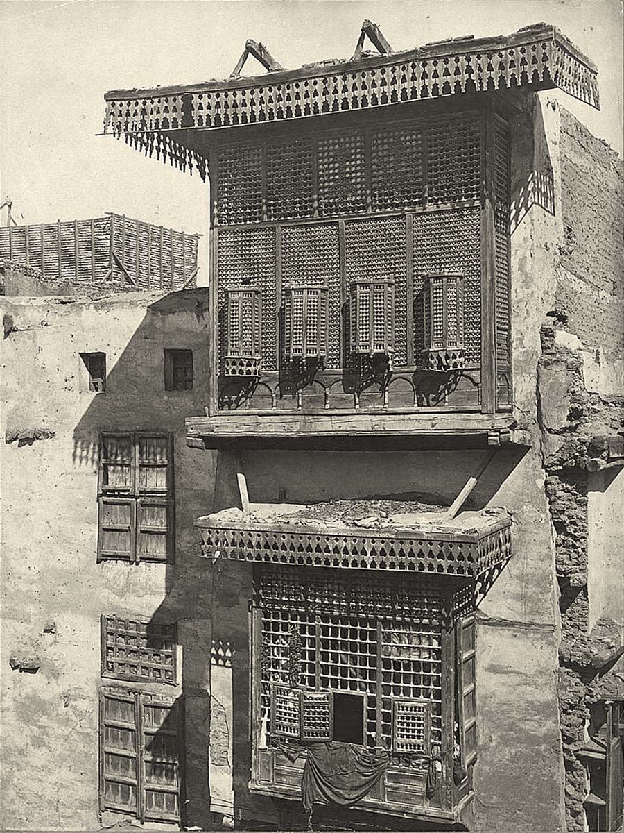 Cairo. Old house and Masharabieh, 1858
