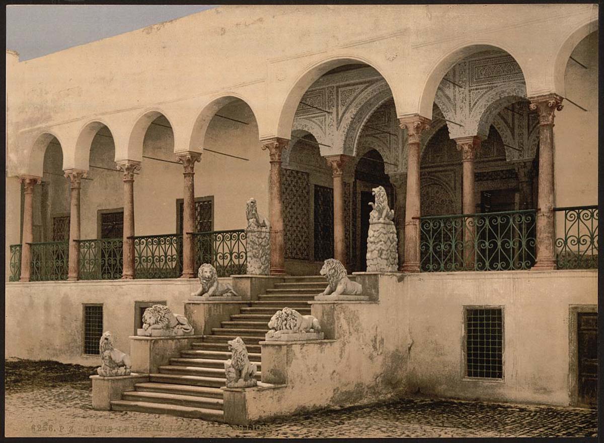 Tunis. Bardo, the lion staircase, circa 1890