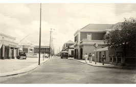 Oranjestad. Panorama of the city street