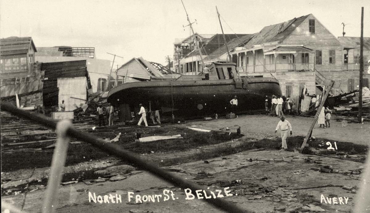 Belize City. North Front Street, Hurricane, 1931