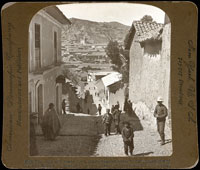 La Paz. 'Ups and downs' of quaint Spanish street in the Andean city of La Paz, between 1900 and 1910