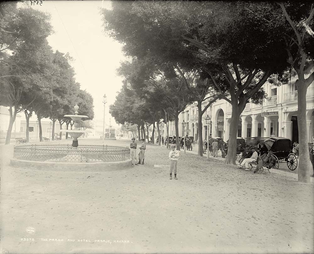 Havana. Prado and Hotel Pasaje, between 1880 and 1900