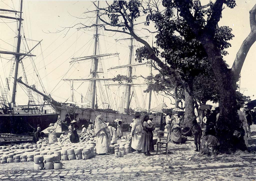Pointe-à-Pitre. Loading a ship, 1900