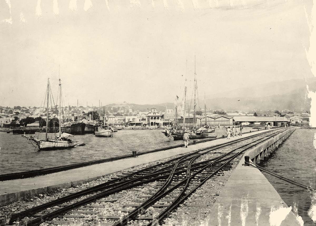 Port-au-Prince. Harbor with Railway, between 1910 and 1920