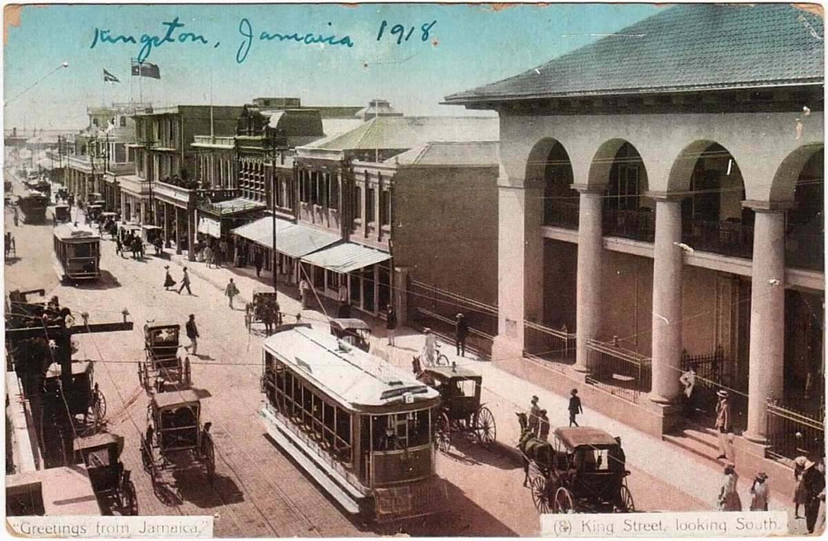 Kingston. King Street - Trams, Horse-drawn Vehicles, 1913