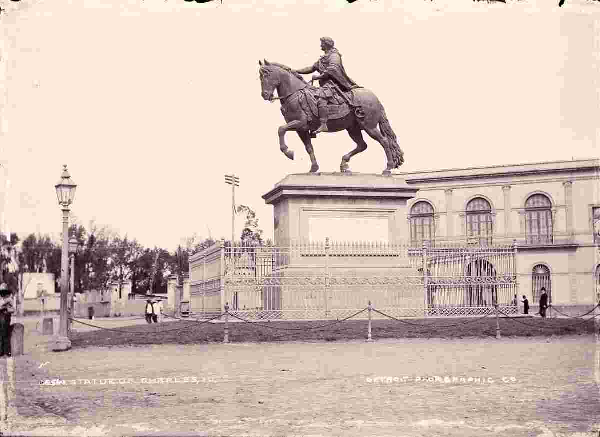 Mexico City. Statue of Charles IV, circa 1890
