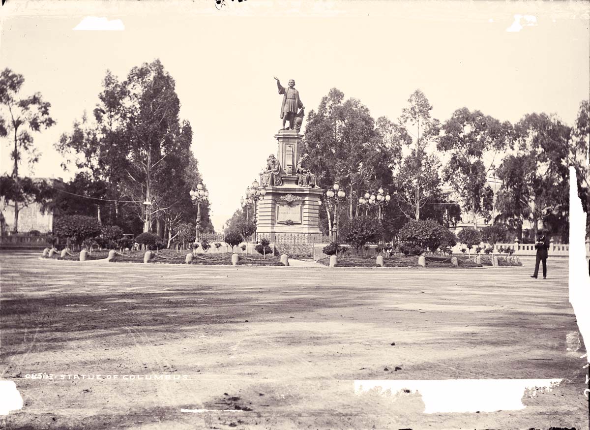 Mexico City. Statue of Columbus, circa 1890
