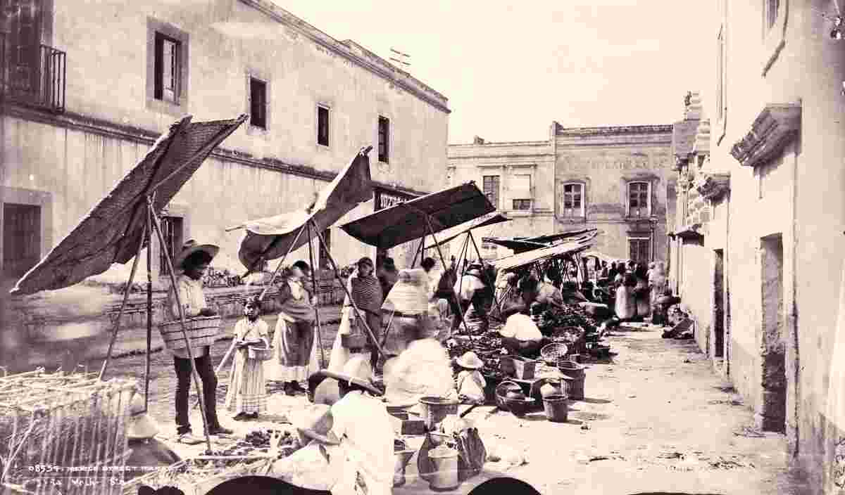 Mexico City. Street Market, circa 1890