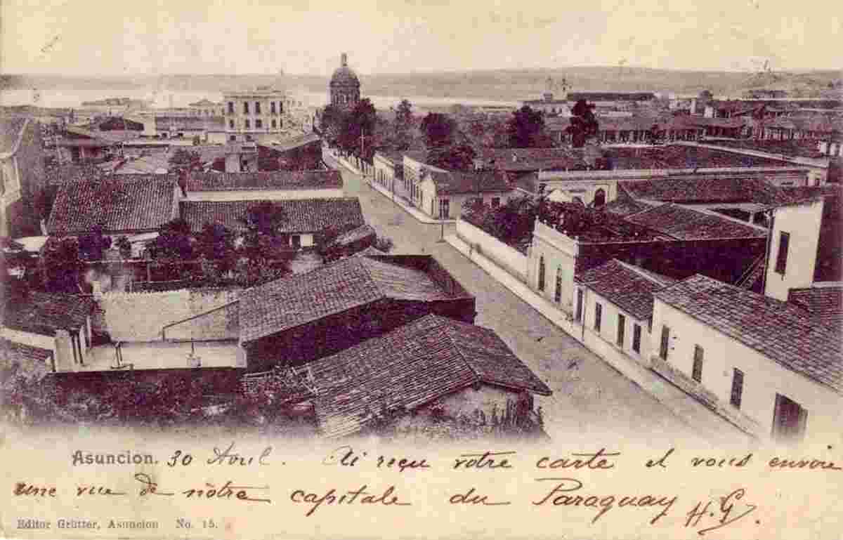 Asunción. Panorama of town street, 1905