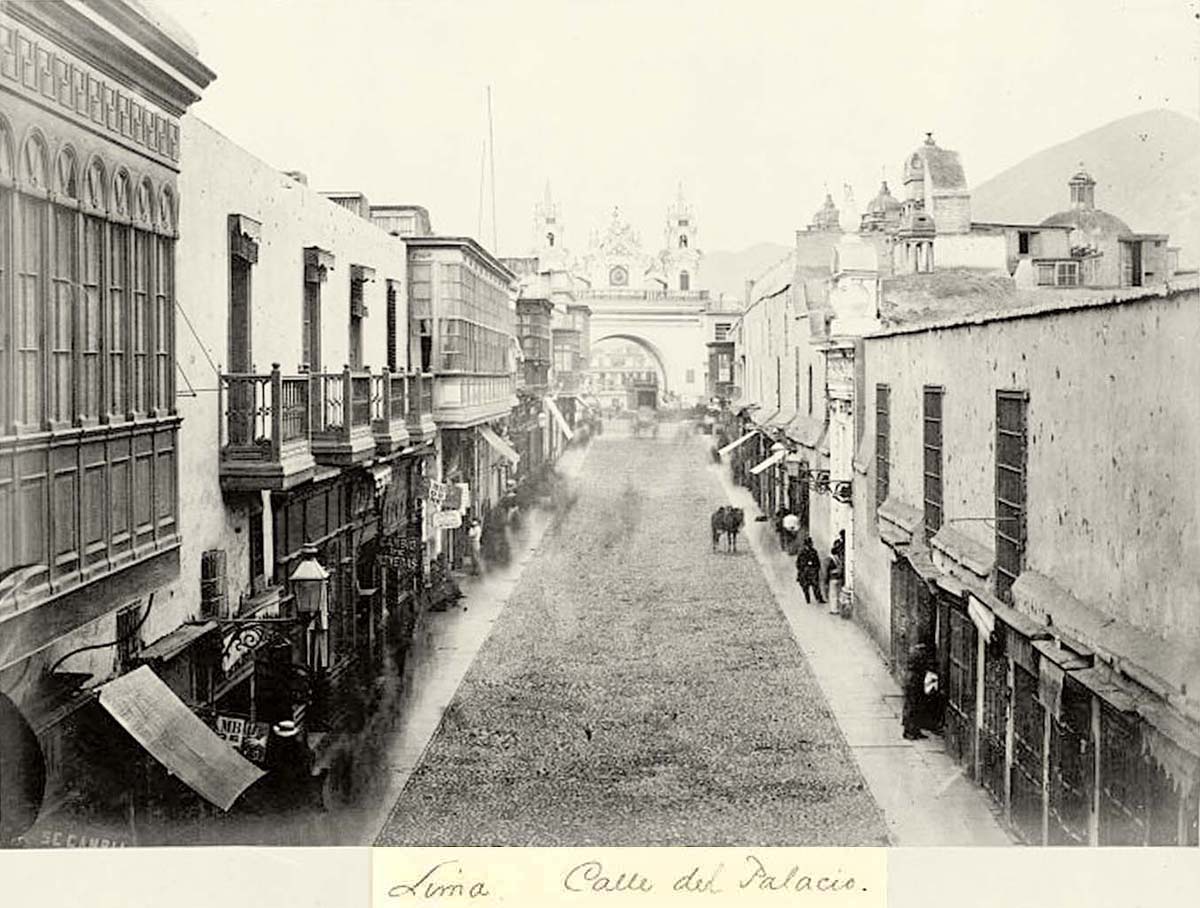 Lima. Calle del Palacio - Palace Street, 1868
