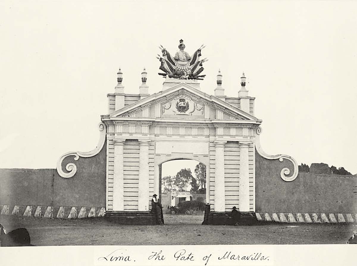 Lima. The gate of Maravilla, 1868