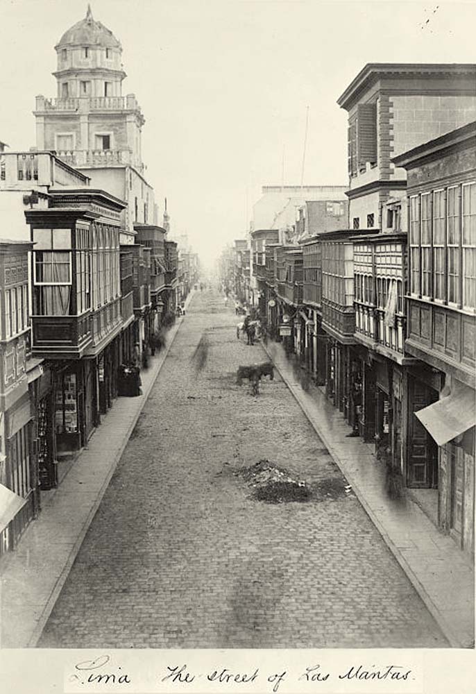 Lima. The street of Las Mantas, 1868