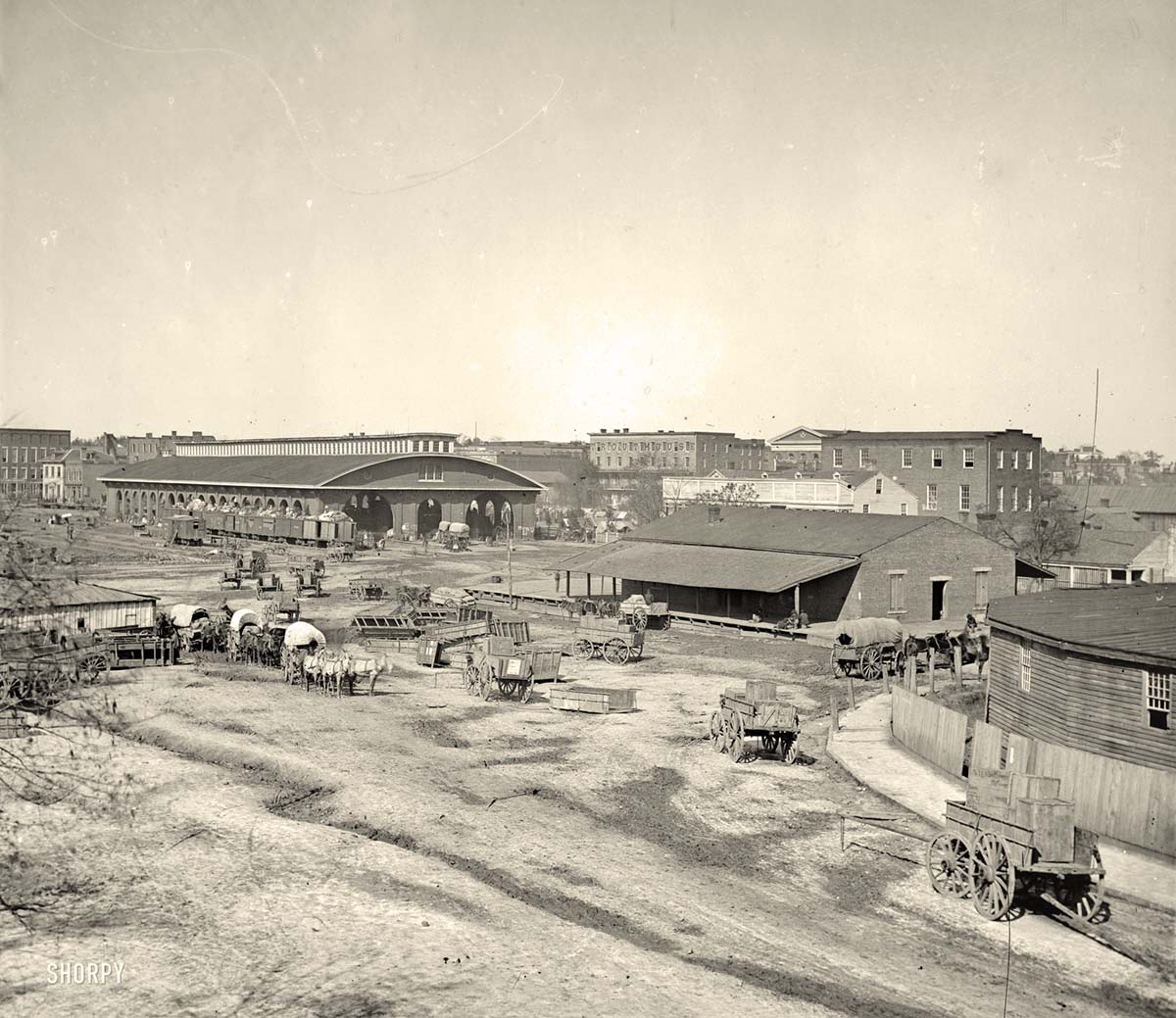 Atlanta. Railroad depot and yard, 1864