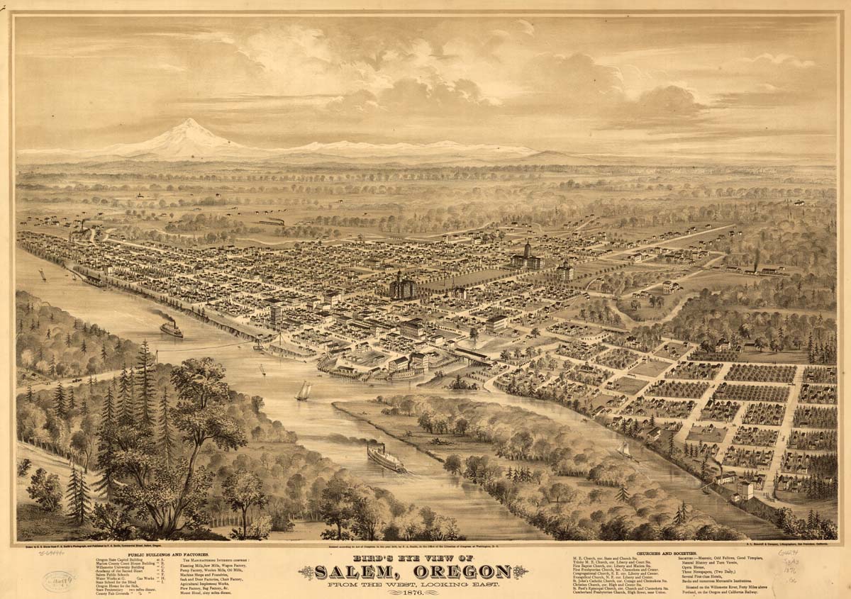 Salem. Old map of Salem, 1876