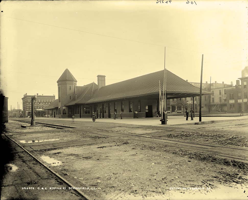 Springfield. The station Springfield by Chicago and Alton Railroad, 1900