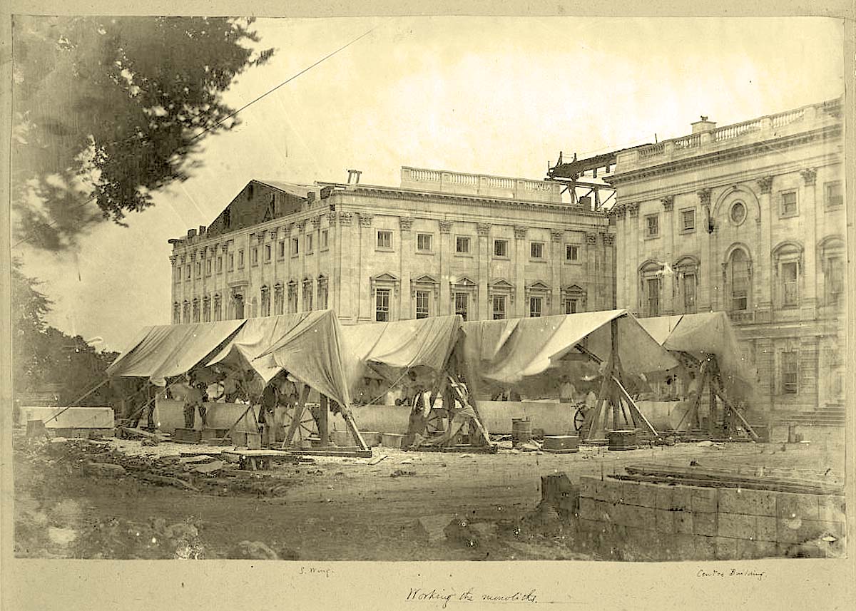 Washington. Construction at U.S. Capitol, circa 1860