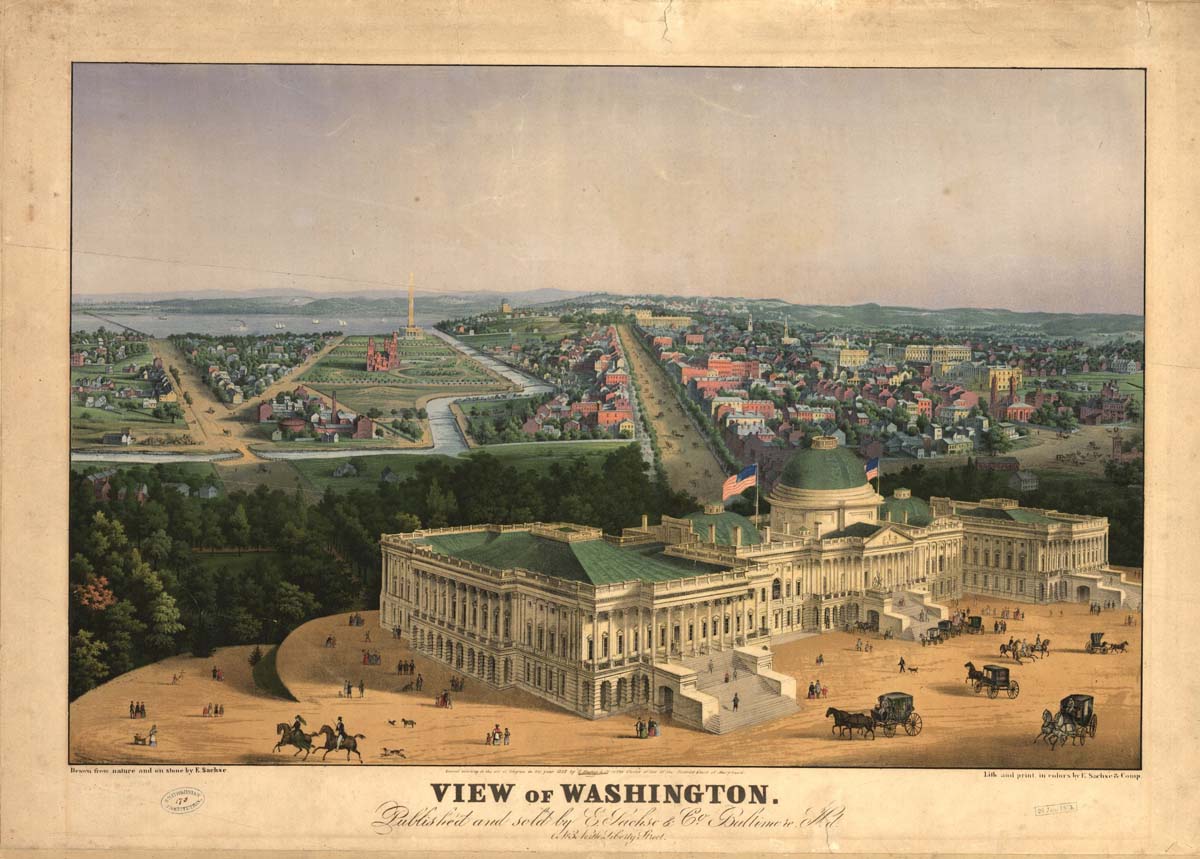 Washington. View of Washington, circa 1852