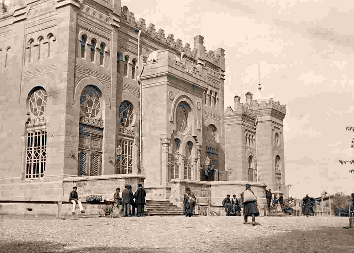 Baku. Main entrance of the Tiflis station of Baku of the Transcaucasian railway, 1890