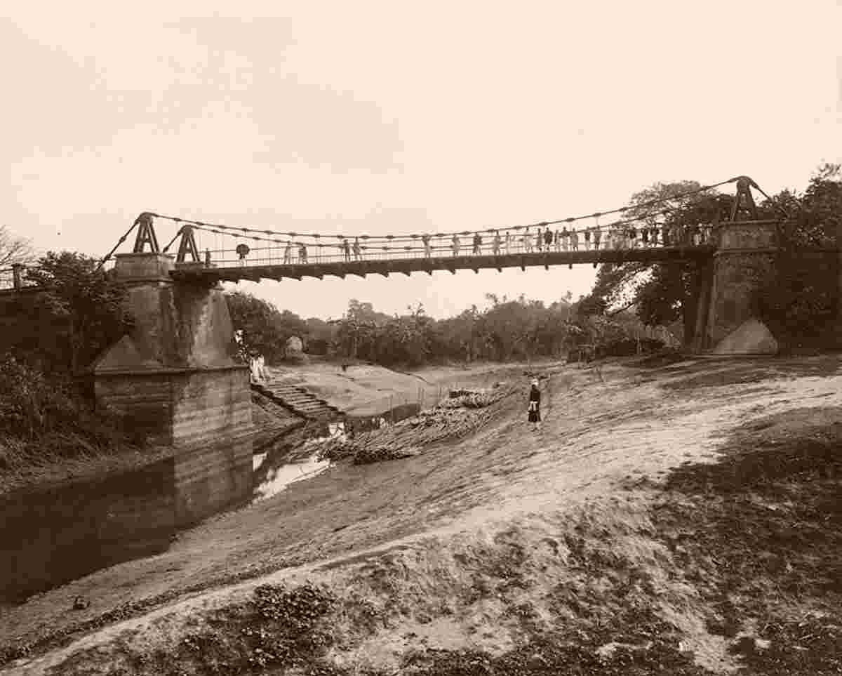Dhaka. Iron Suspension Bridge, 1904