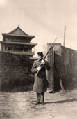 Beijing. Legation guard on wall of Peking, between 1915 and 1925
