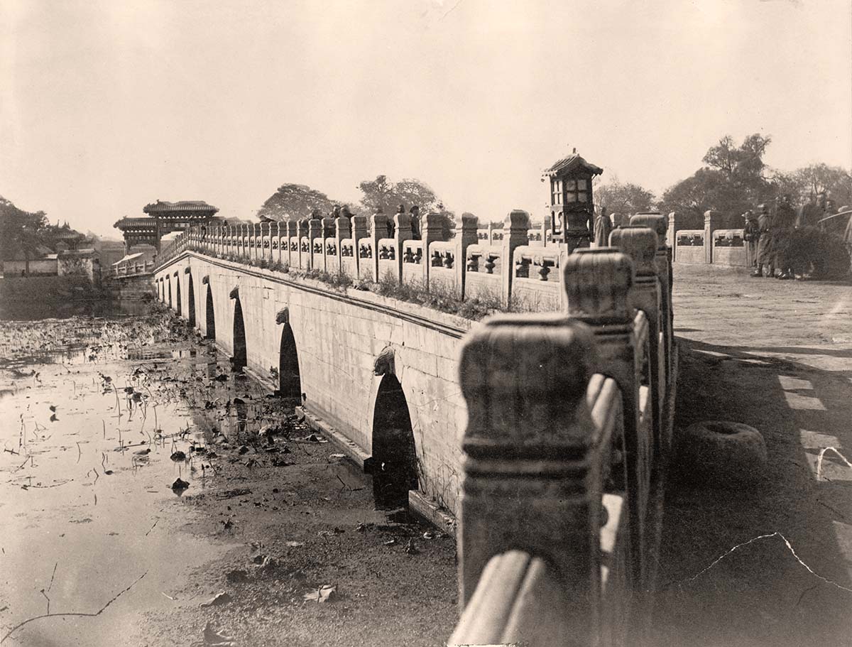 Beijing. Marble bridge in Imperial City, circa 1900